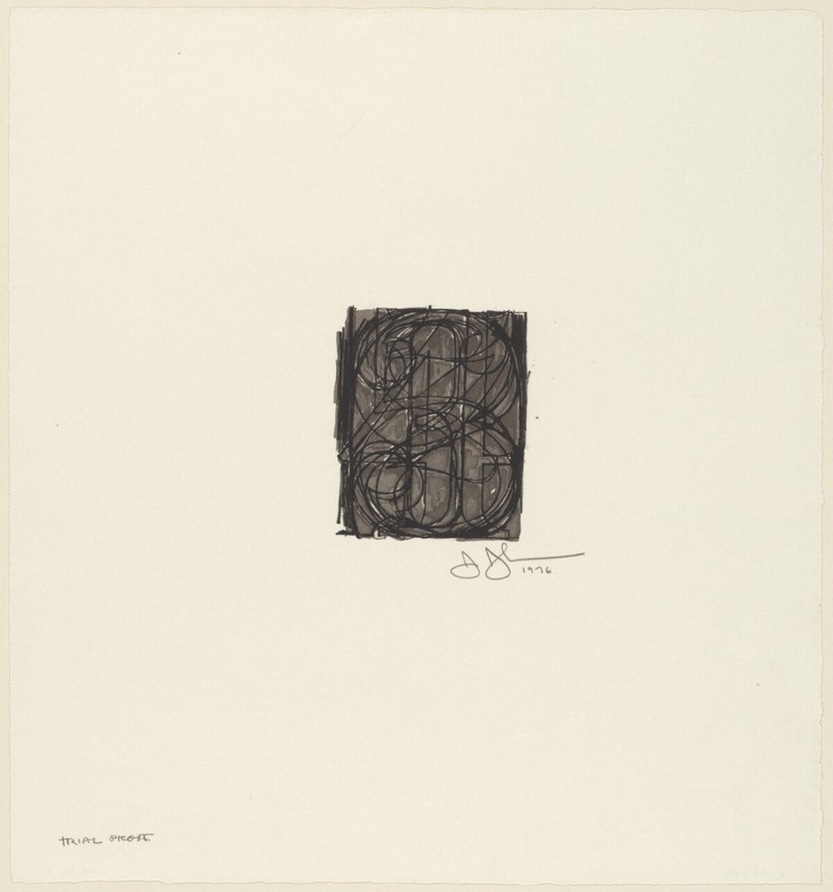 Bookplate for the Friends of the Sarah Lawrence College Library [trial proof] by Jasper Johns