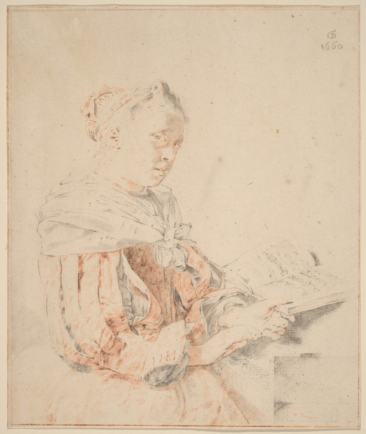 Young Girl at the Keyboard by Cornelis Ploos van Amstel (editor) and Johannes Kornlein (printmaker), after Jan de Bray (formerly Gerrit Dou)