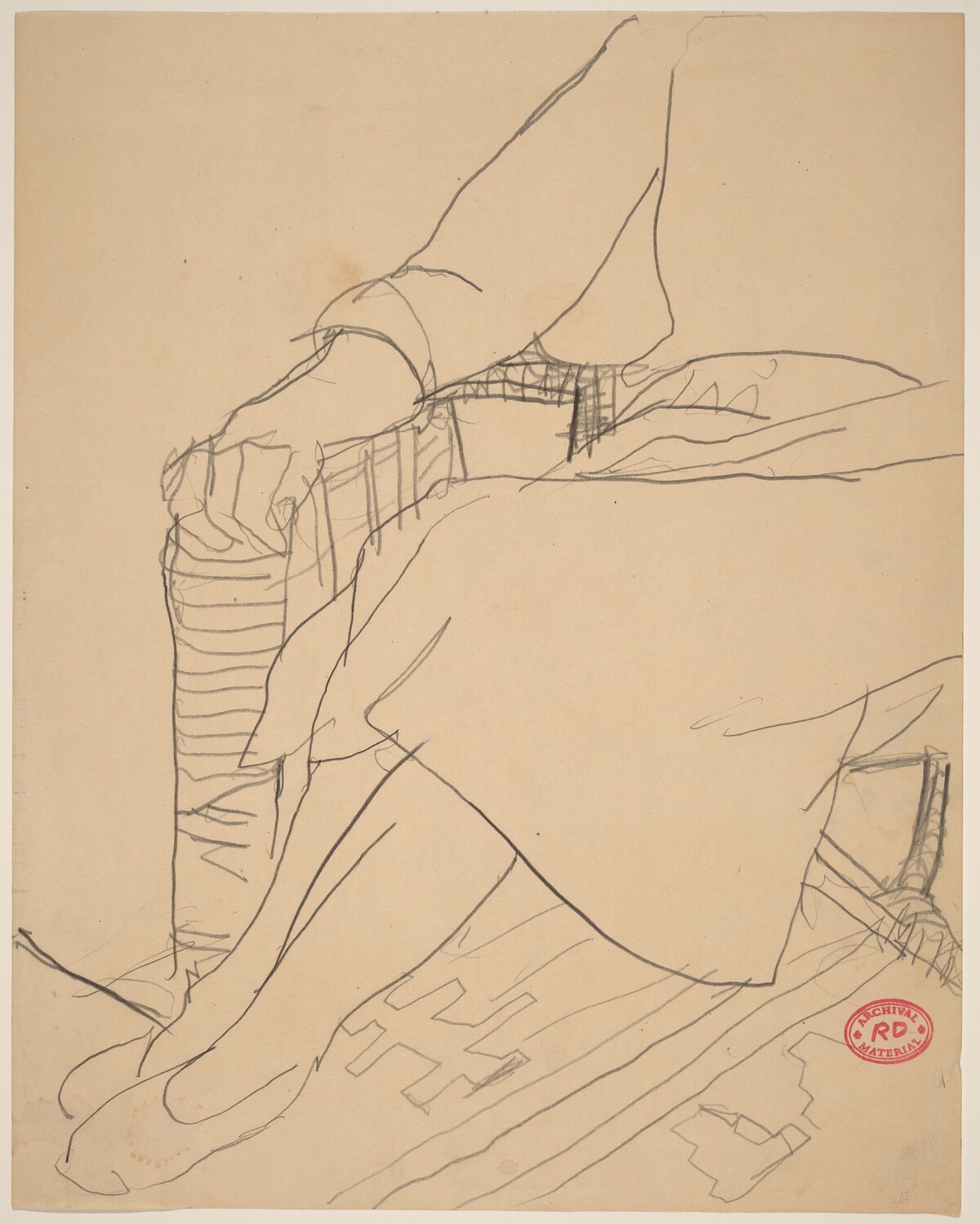 Untitled [study of hands, legs, and dress of a seated woman] by Richard Diebenkorn