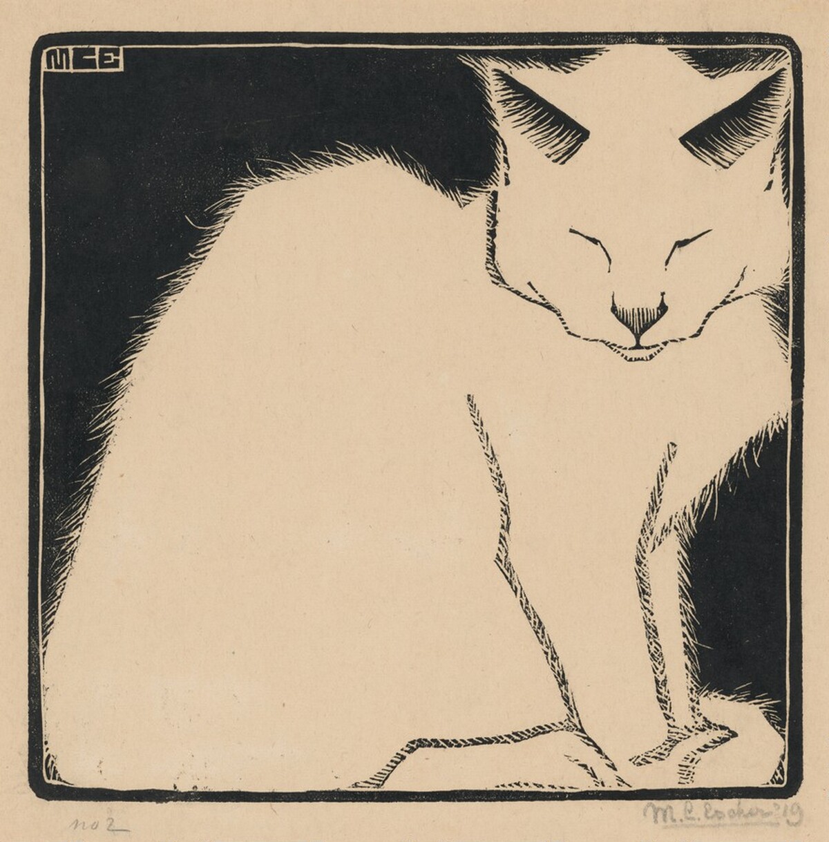 White Cat by M.C. Escher