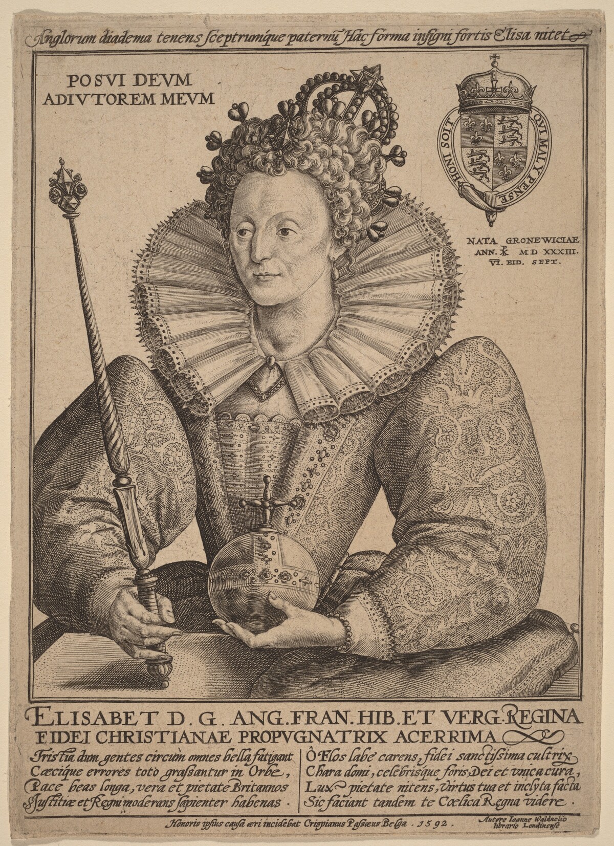 Elizabeth, Queen of England by Crispijn de Passe I