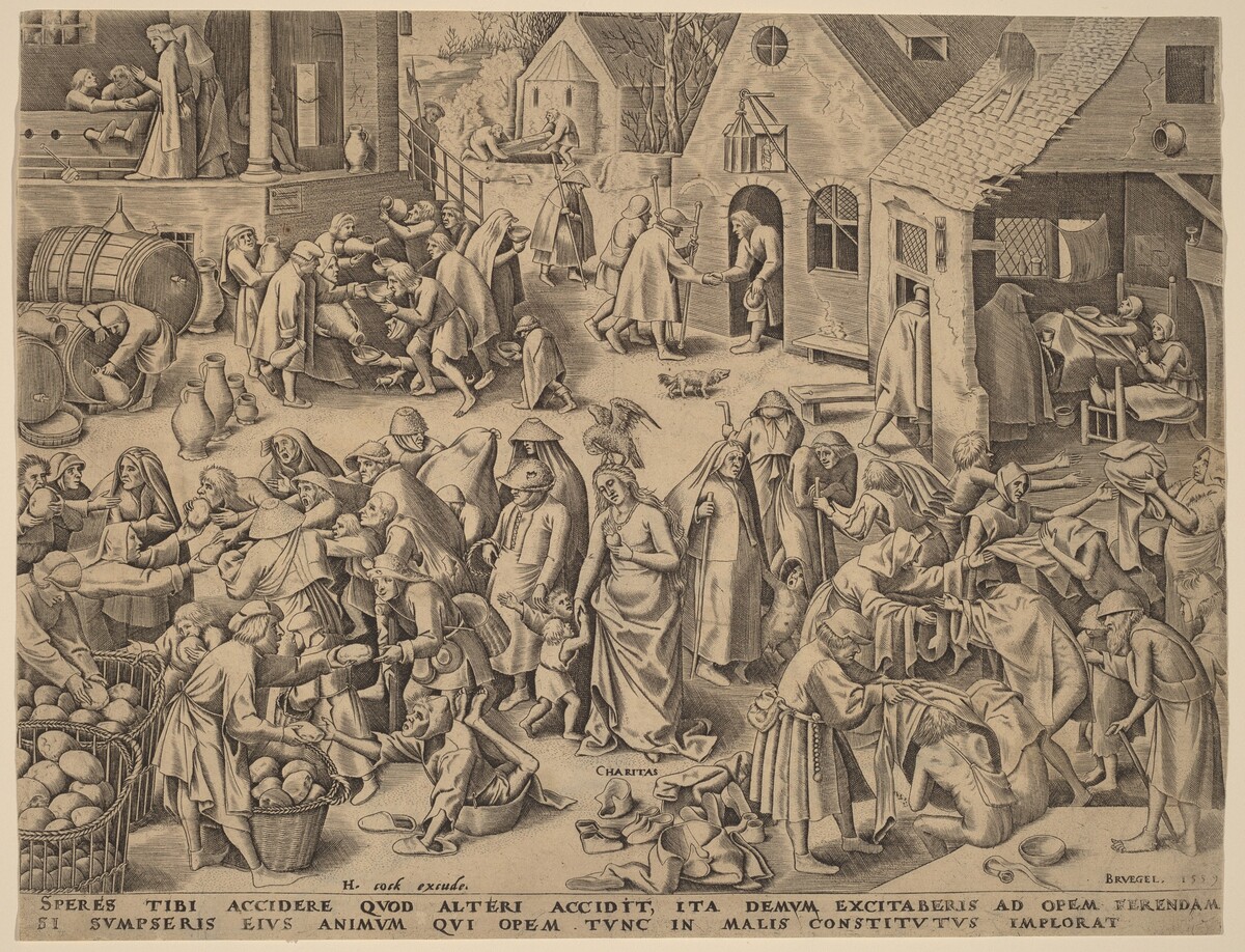 Charity [recto] by Philip Galle after Pieter Bruegel the Elder