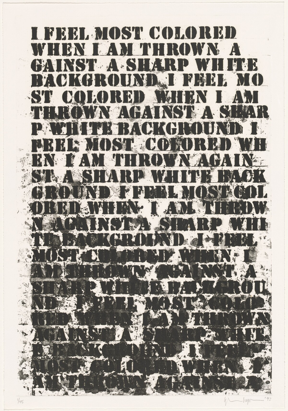 Untitled: Four Etchings [B] by Glenn Ligon