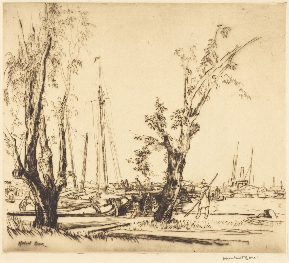 On the Y, Amsterdam by Sir Muirhead Bone