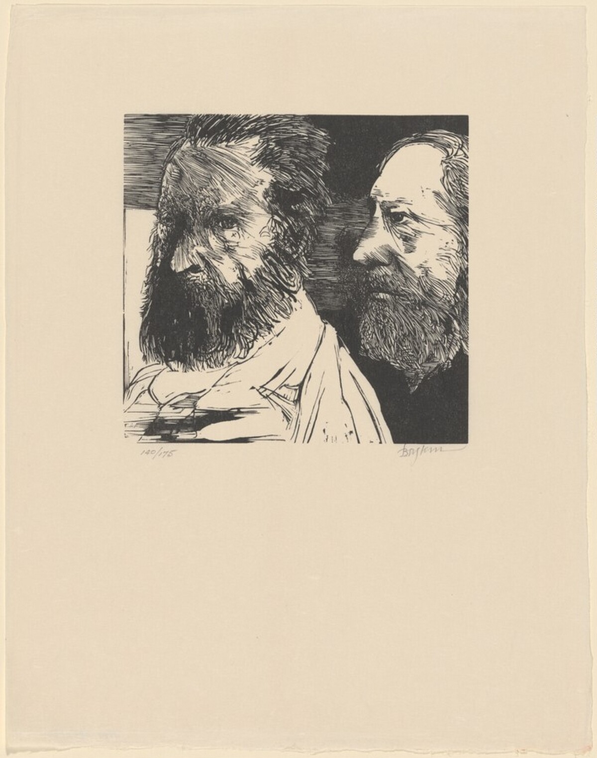 J. F. Millet and Th. Rousseau, from Self-Portraits by Leonard Baskin