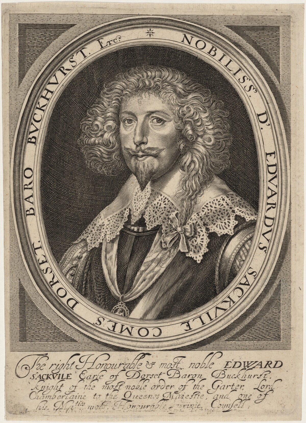 Edward Sackville, Fourth Earl of Dorset by Robert van Voerst after Sir Anthony van Dyck