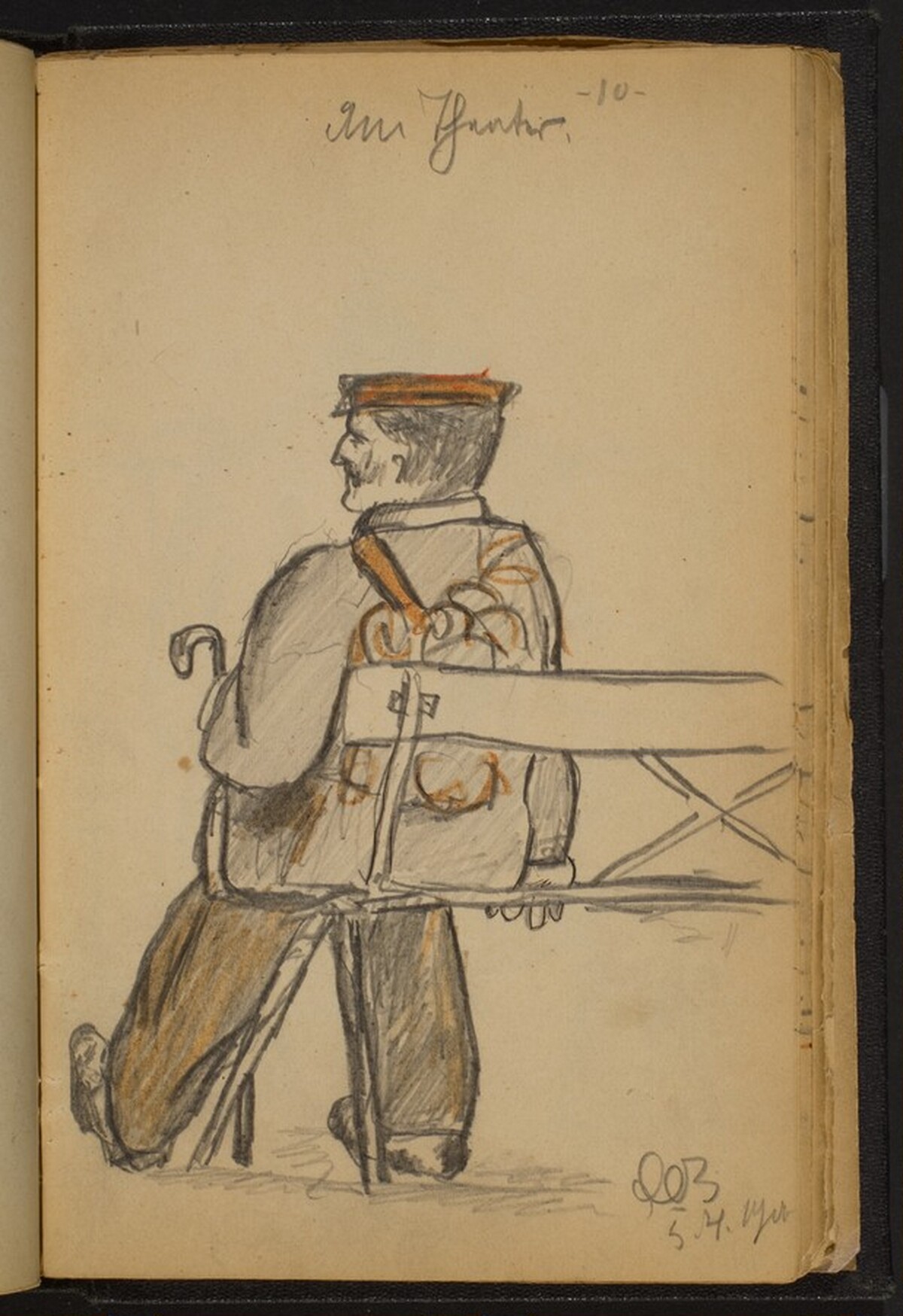 Man Seated on a Bench by Max Beckmann