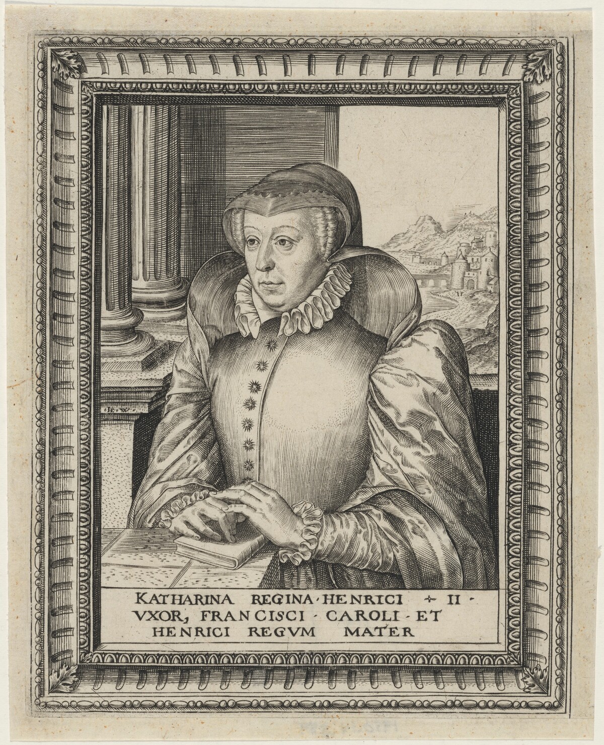 Catherine de Medici, Wife of Henry II of France by Johan Wierix