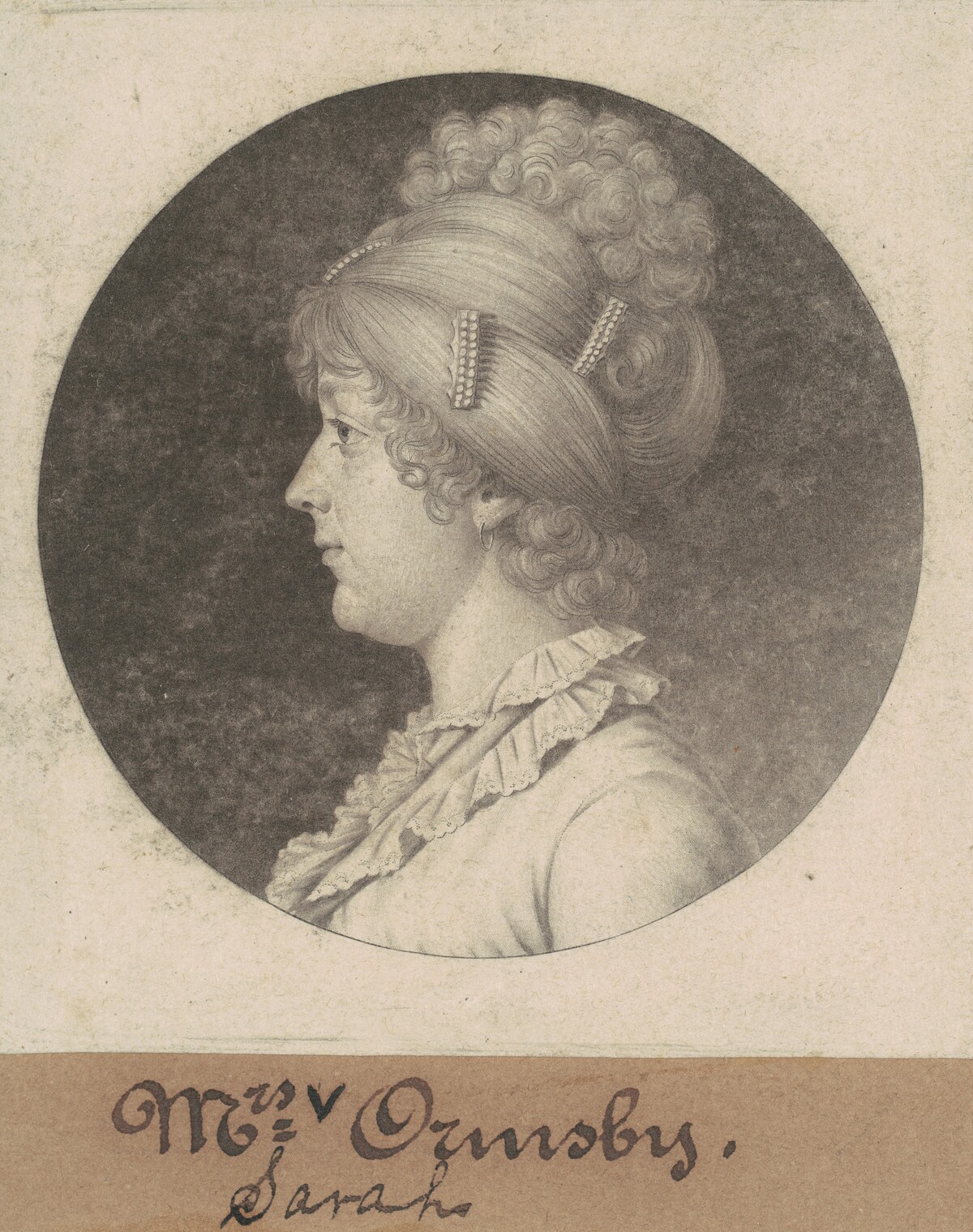 Sarah Mahon Ormsby by Charles B. J. Févret de Saint-Mémin