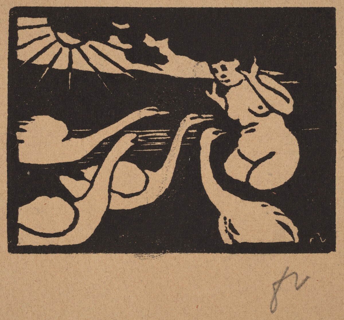 Bather with Swans (La baigneuse aux cygnes) by Félix Vallotton