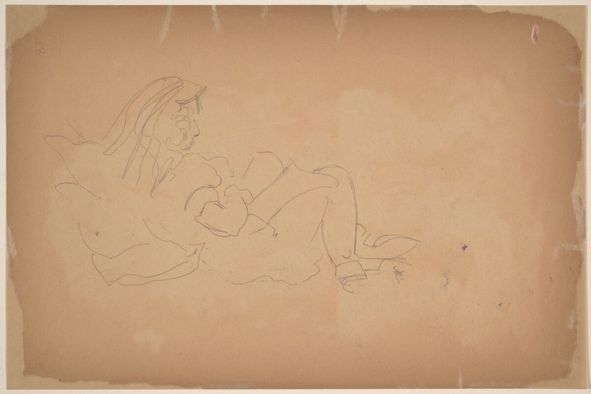 Reclining Figure Reading [verso] by Mark Rothko
