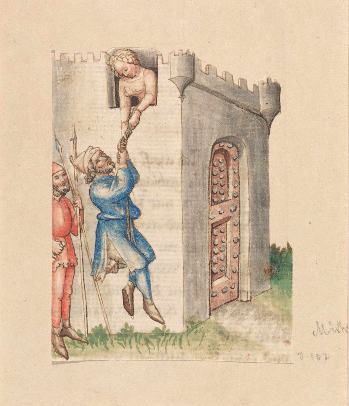 Michol Helping David Escape by Austrian 15th Century