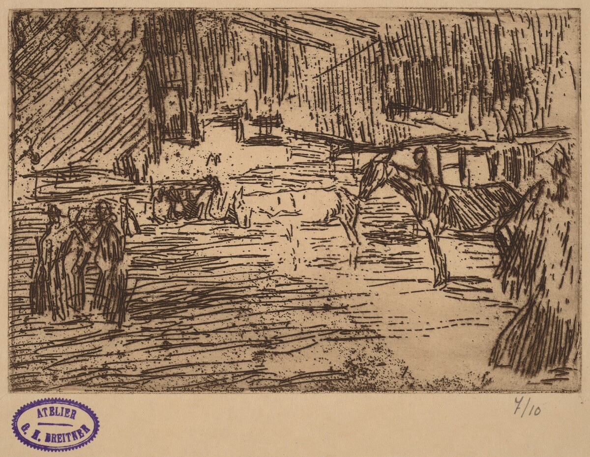 Scene with Horses Standing in Stream by George Hendrik Breitner