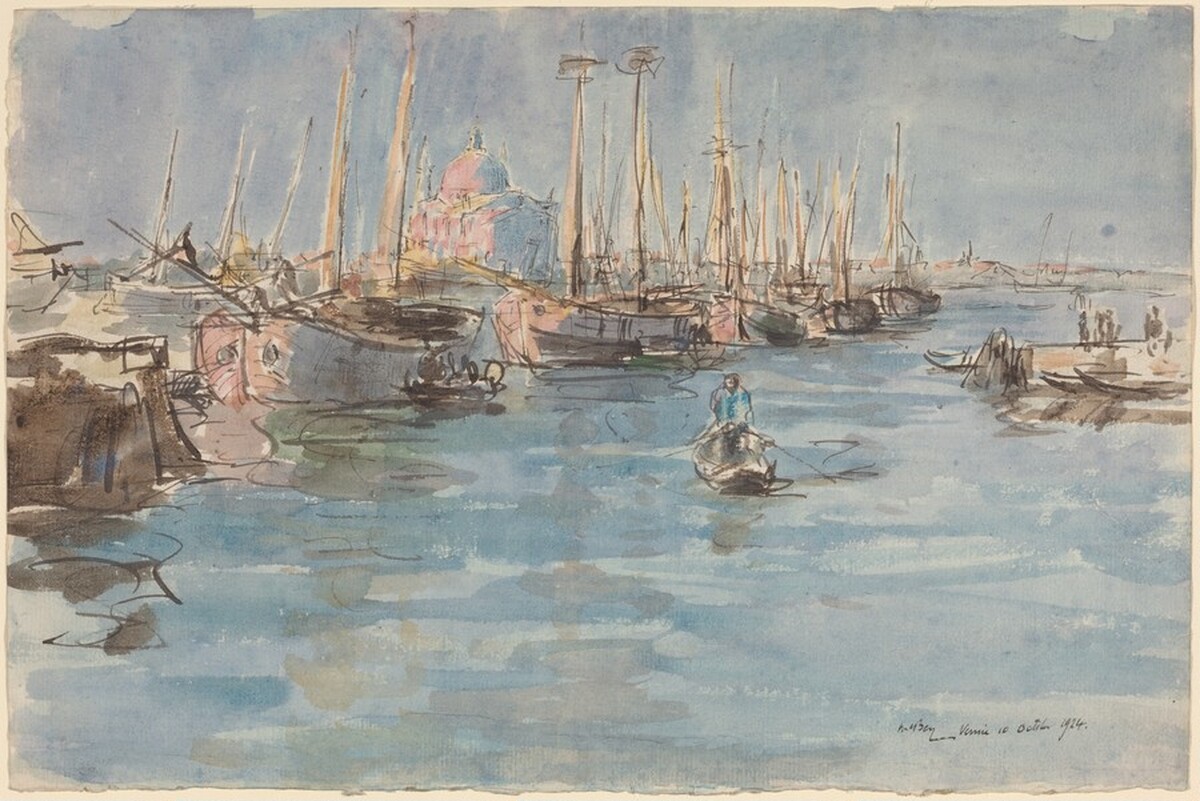 Ships on the Giudecca, Venice by James McBey