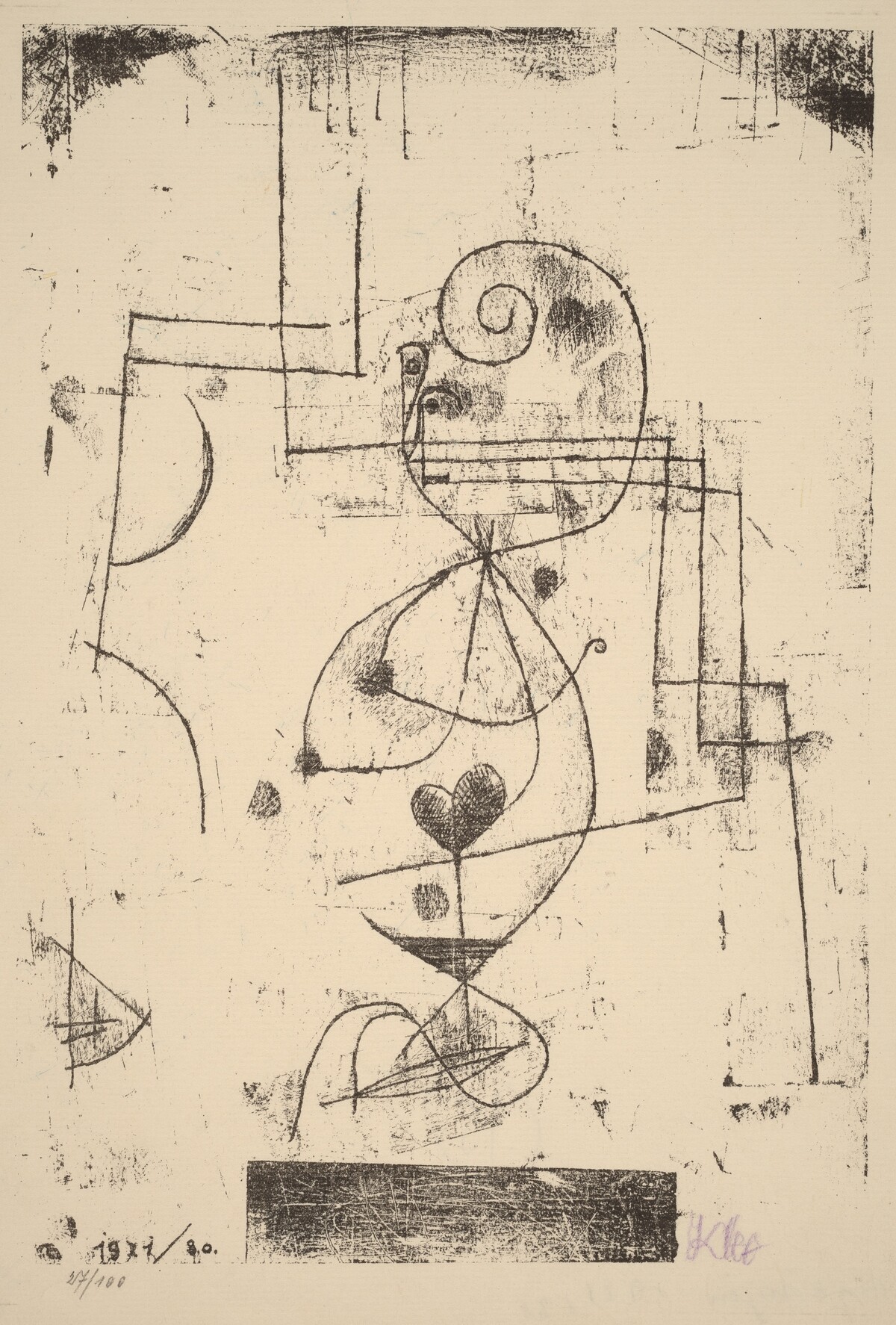 Queen of Hearts (Herzdame) by Paul Klee