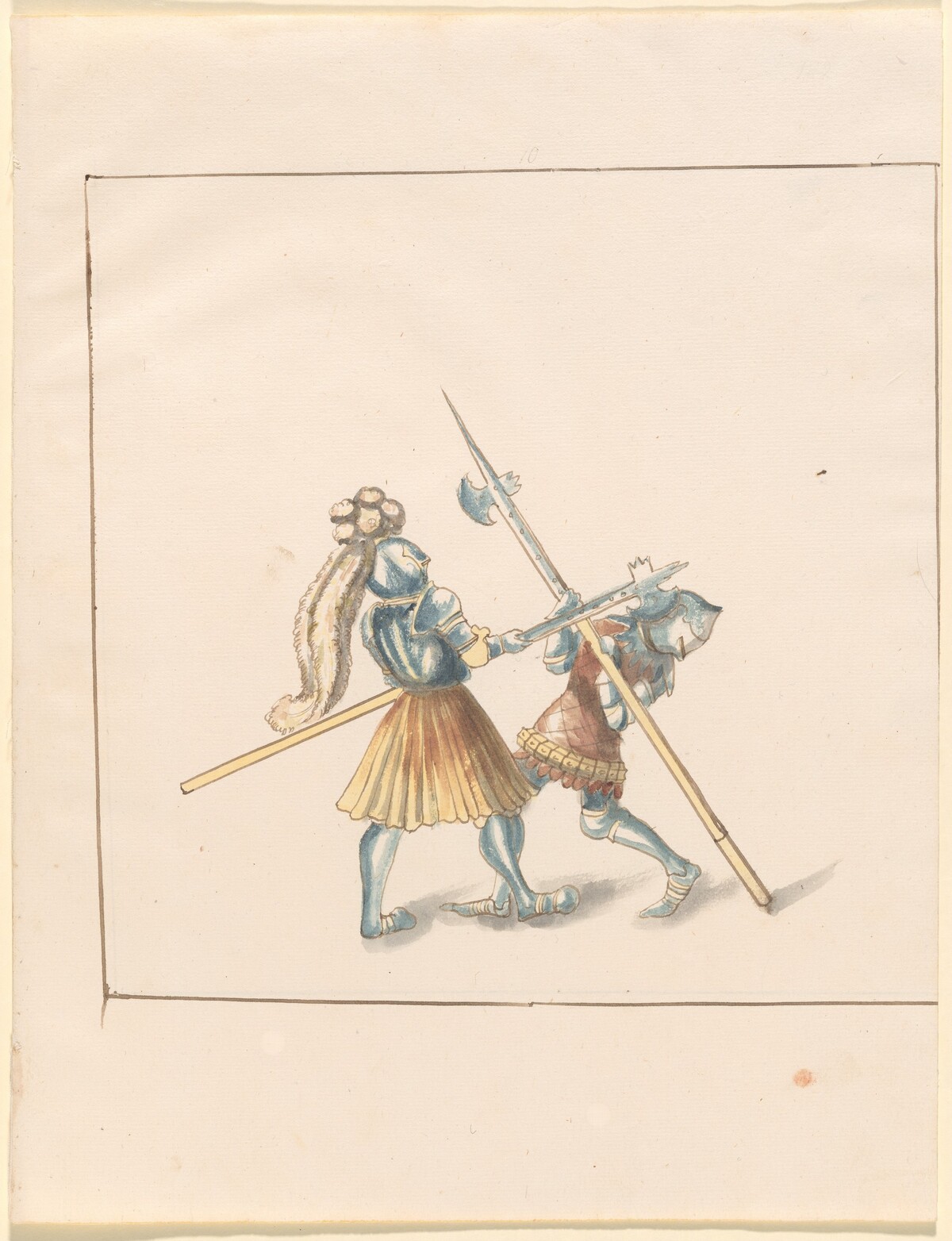 Foot Combat with Halberds by German 16th Century
