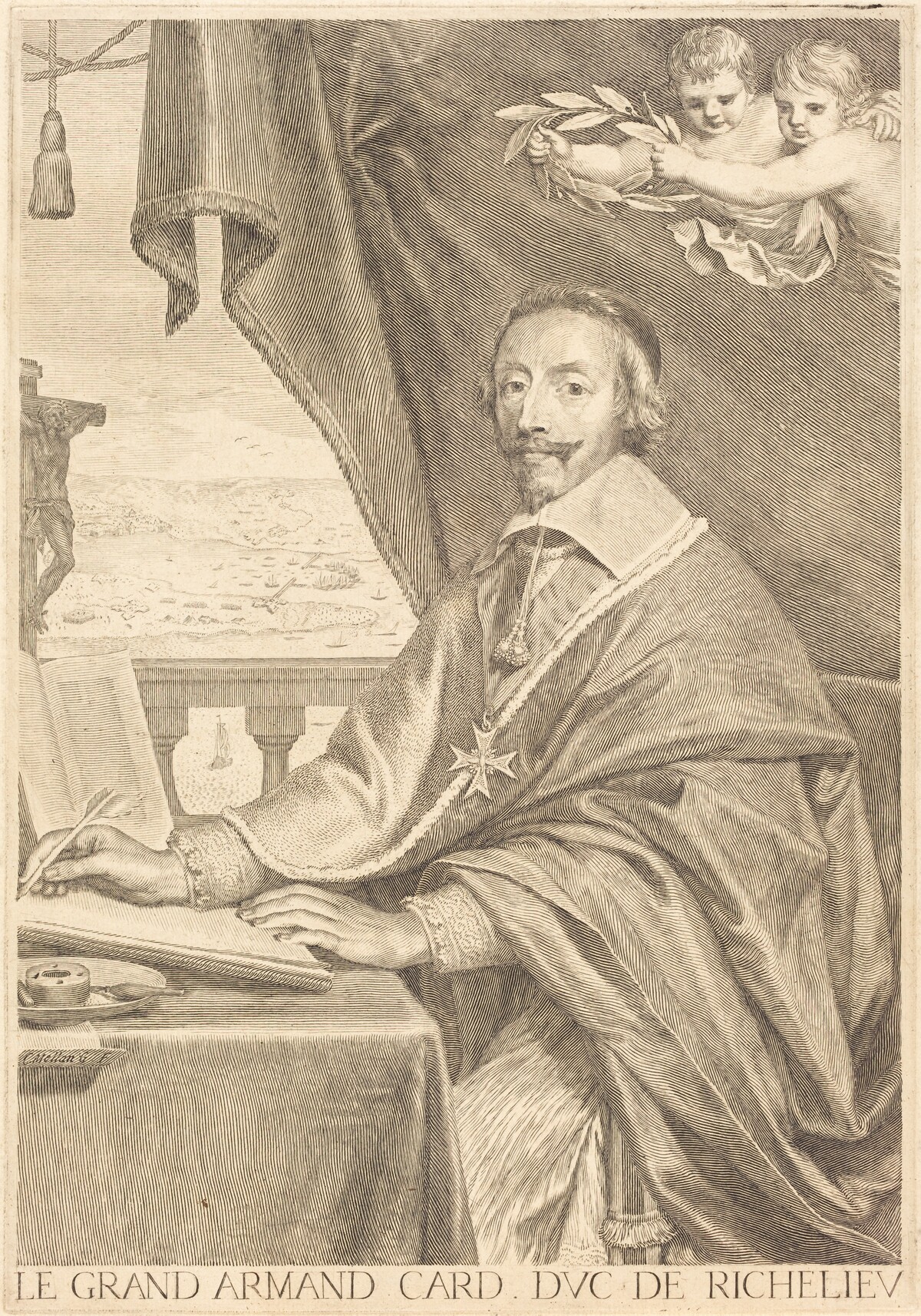 Armand Jean du Plessis, Cardinal Richelieu by Claude Mellan