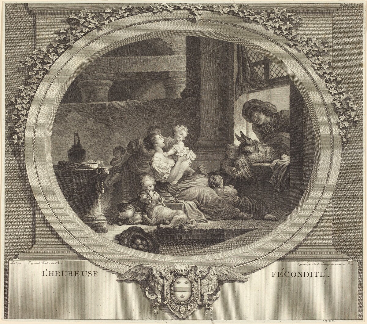 L'heureuse fécondité by Nicolas Delaunay after Jean-Honoré Fragonard