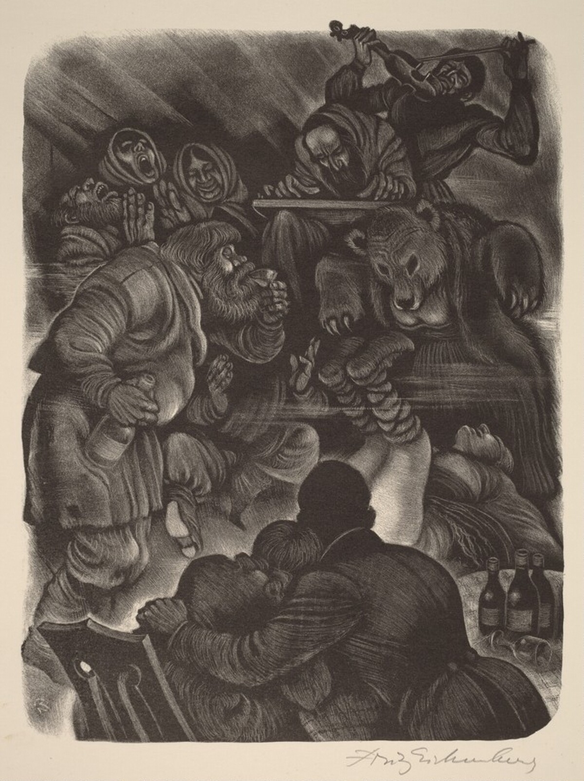 The Orgy (Book VIII: Mitya, facing p.336) by Fritz Eichenberg