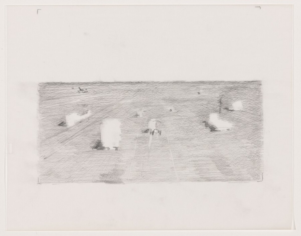 Travelers [preparatory drawing] by Wayne Thiebaud