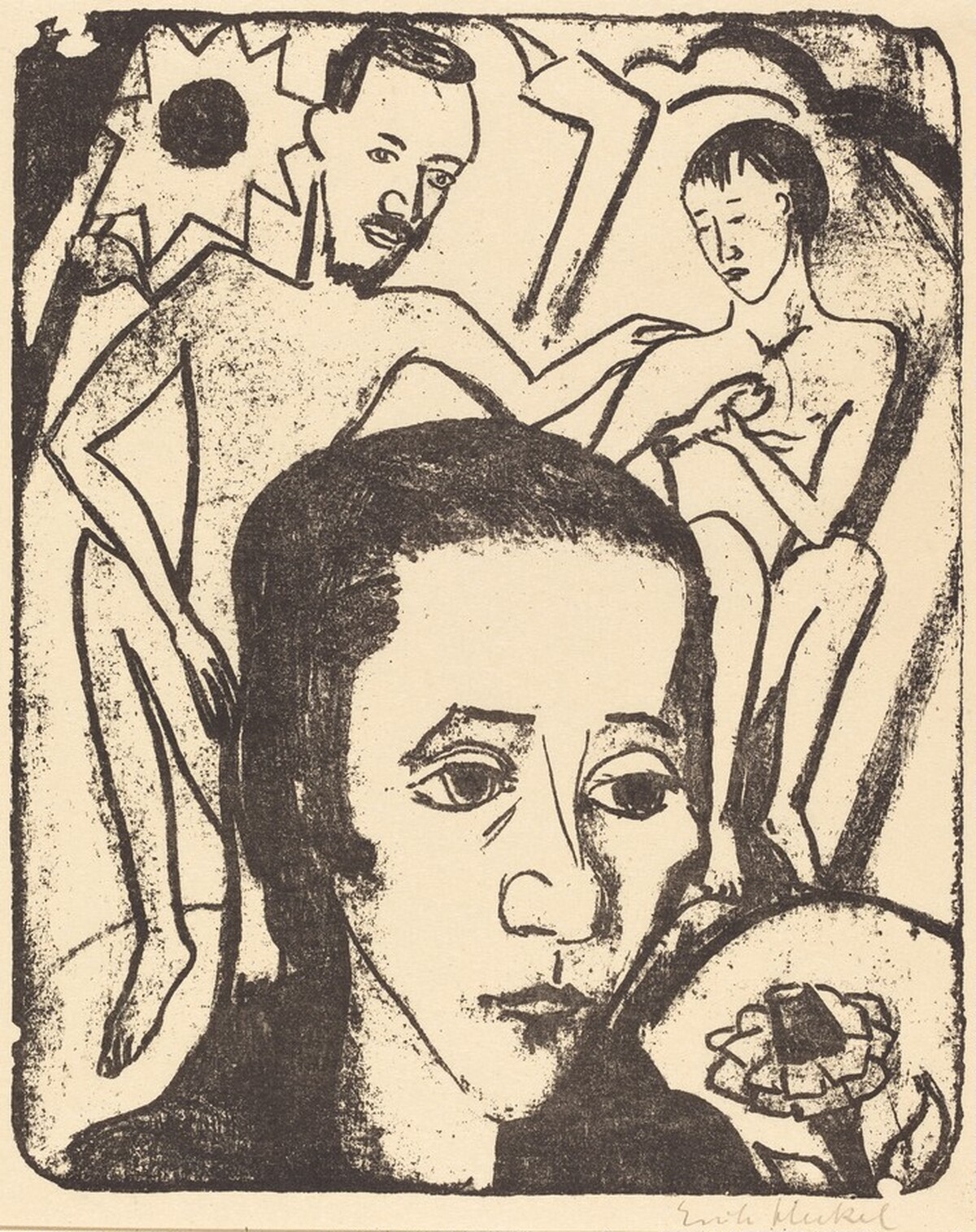 Portrait of a Woman (Frauenkopf) by Erich Heckel