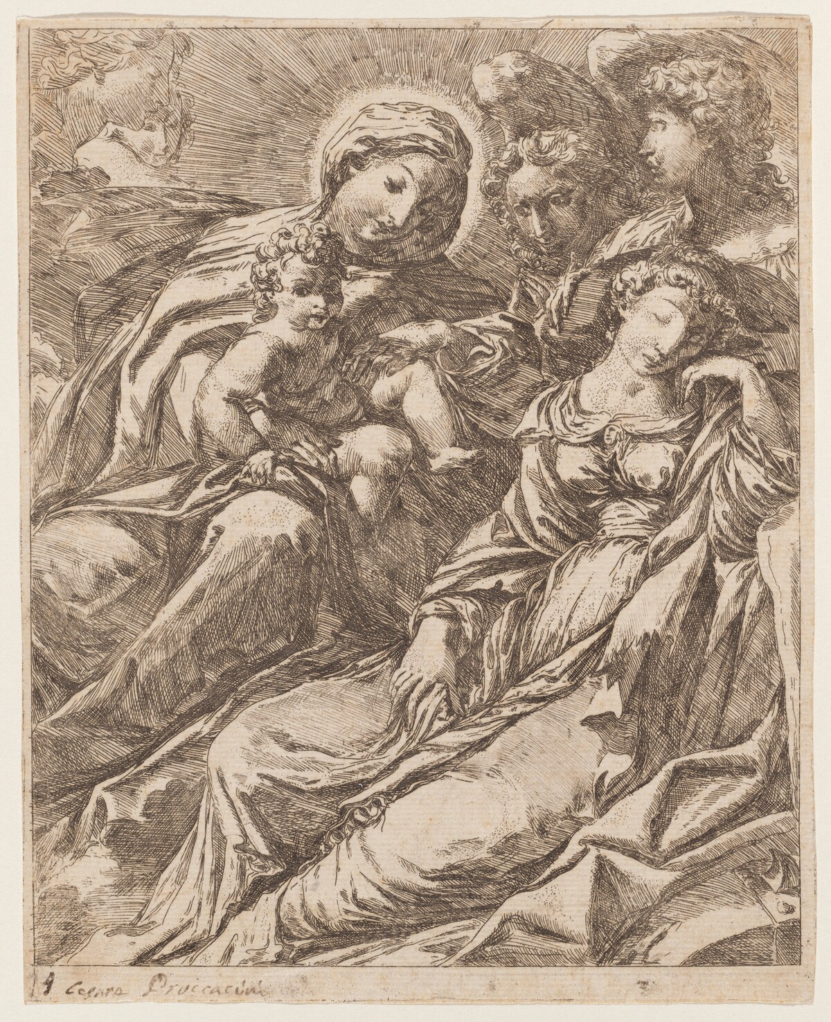 Vision of Saint Catherine of Alexandria by Italian 17th Century, after Lodovico Carracci