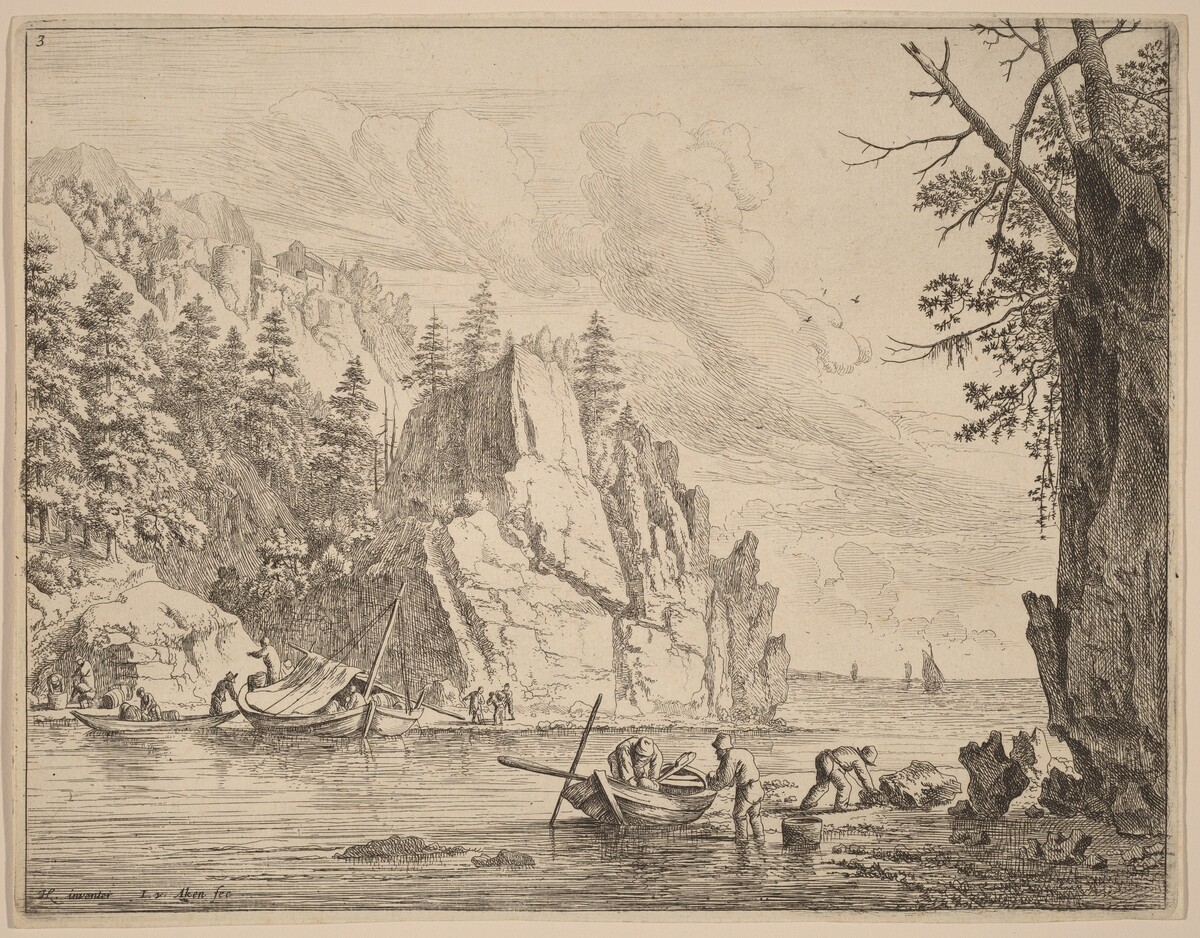 View of the River Rhine by Jan van Aken after Herman Saftleven