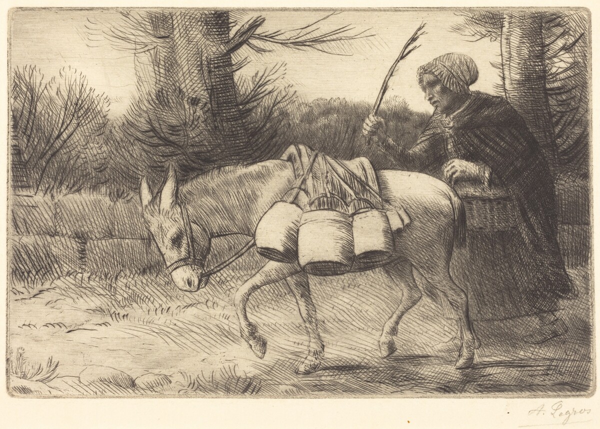 Milkmaid of Boulogne, 3rd plate (Laitiere a Boulogne) by Alphonse Legros