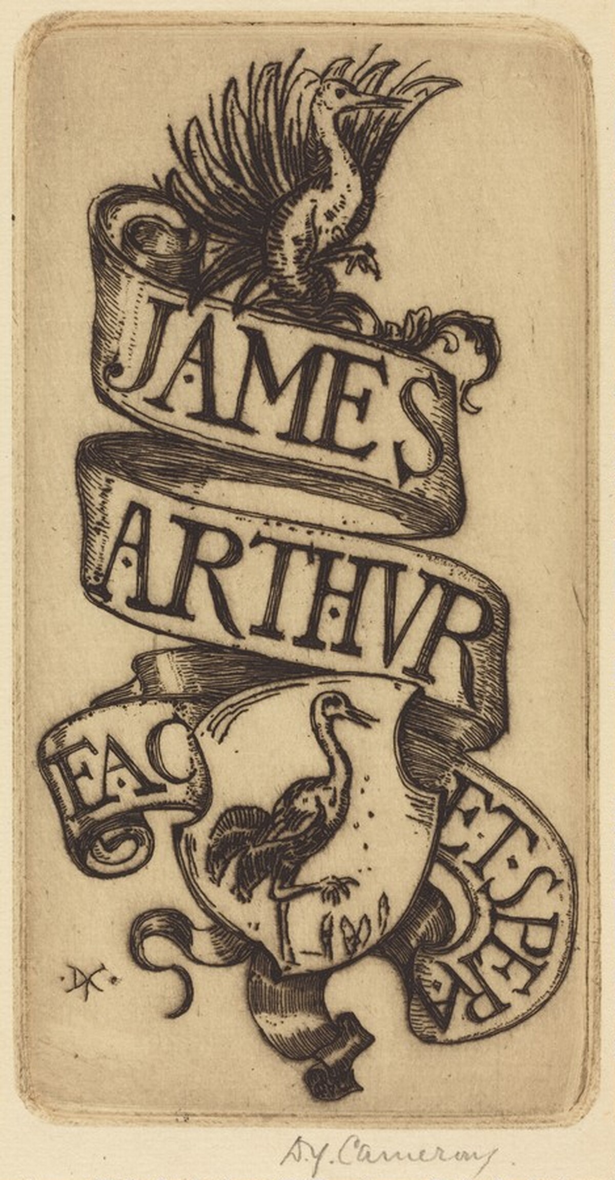 Bookplate of James Arthur by David Young Cameron
