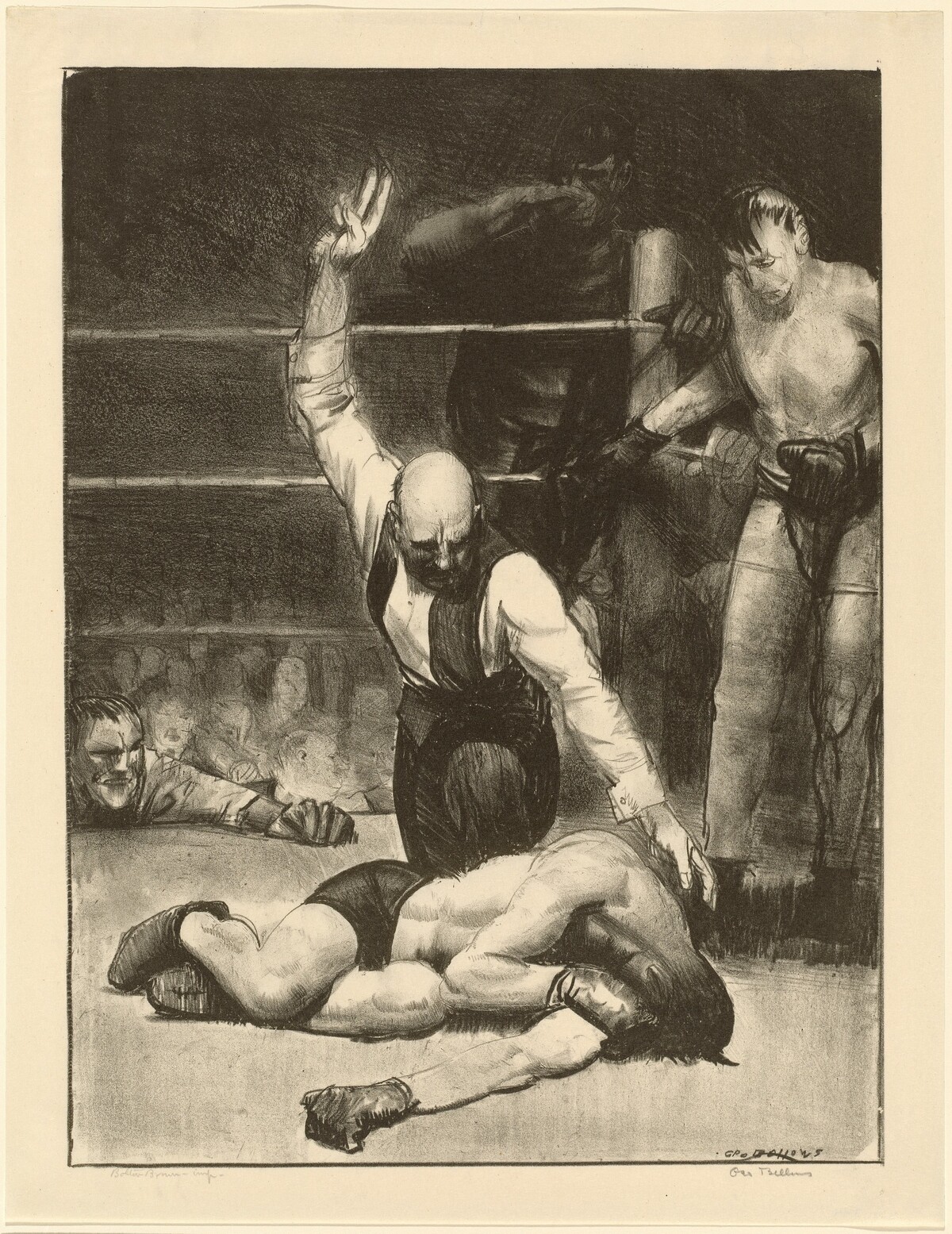 Counted Out, second stone by George Bellows
