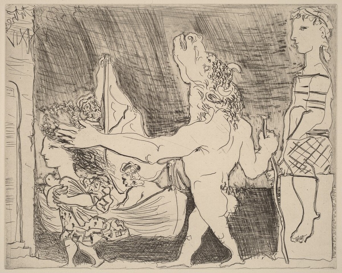 Blinded Minotaur Led by a Girl II (Minotaur aveugle guide par une fillette II) by Pablo Picasso