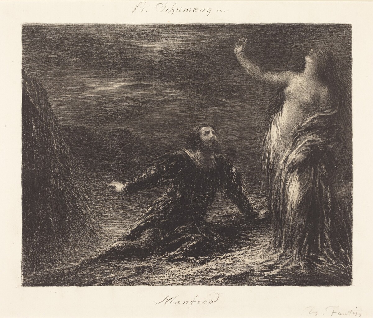 Manfred and Astarte (2nd plate) by Henri Fantin-Latour