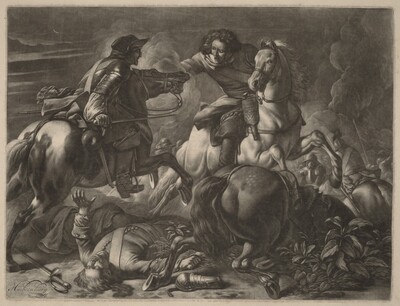 Two Fighting Horsemen