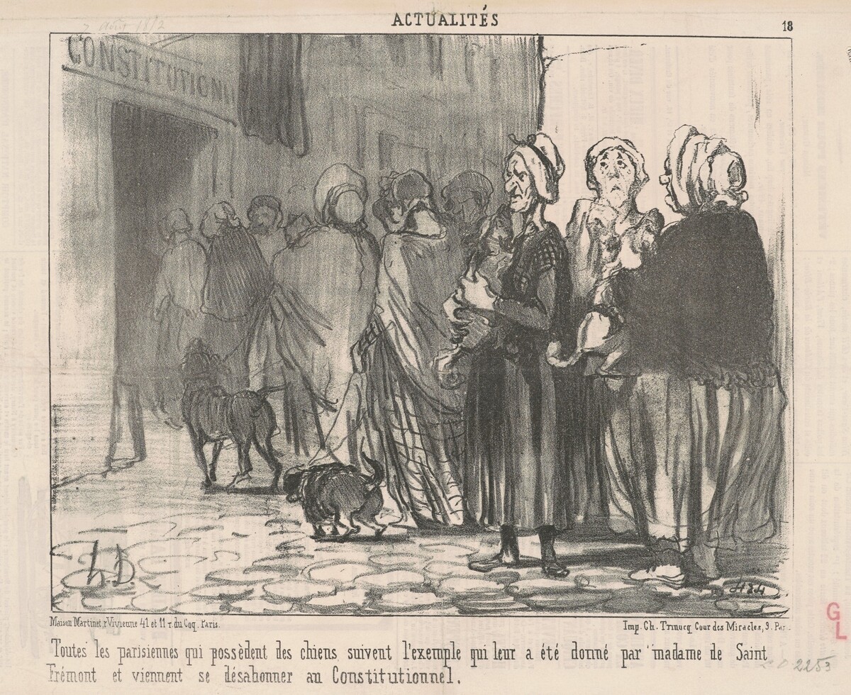 Toutes le Parisiennes qui possèdent des chiens ... by Honoré Daumier