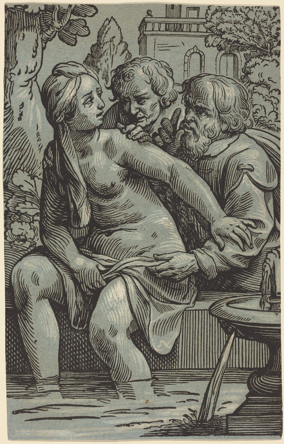 Susanna and the Elders by Paul Maupin, after Jacques Stella
