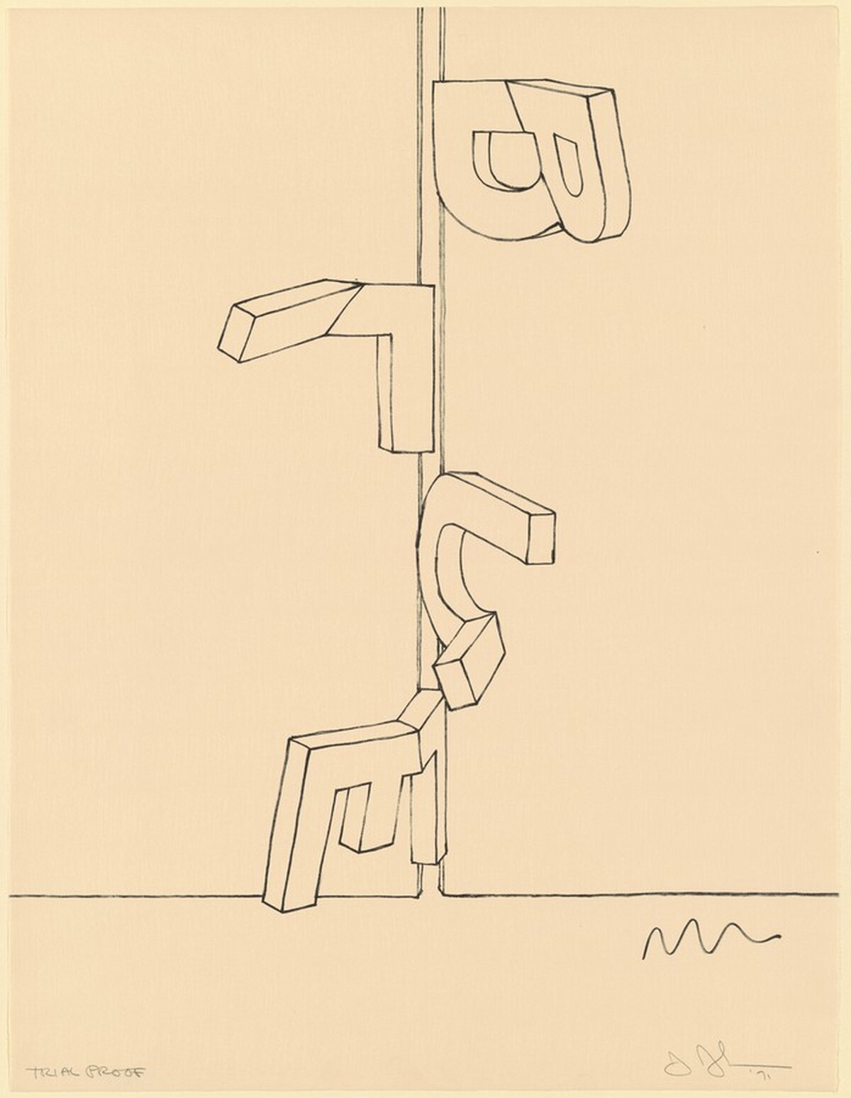 Bent "Blue" [trial proof] by Jasper Johns