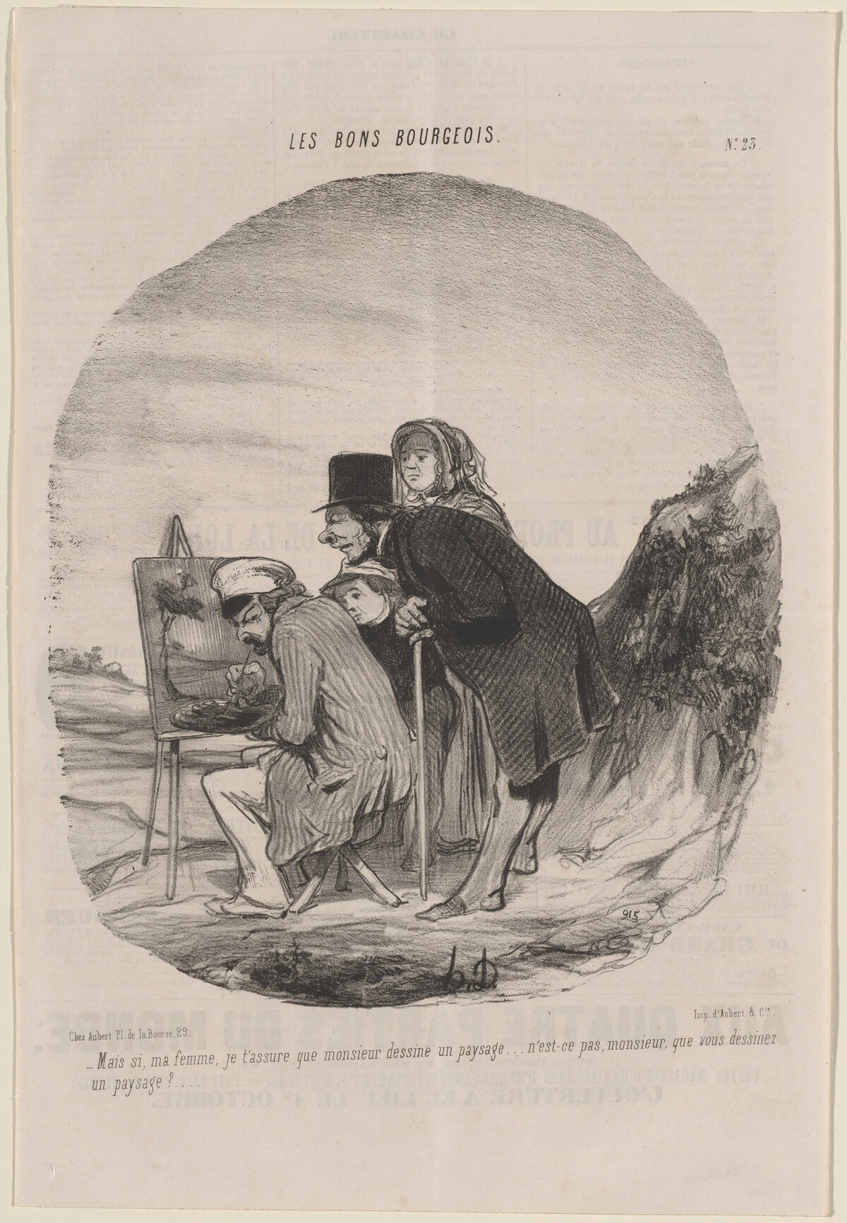 Monsieur dessine un paysage by Honoré Daumier