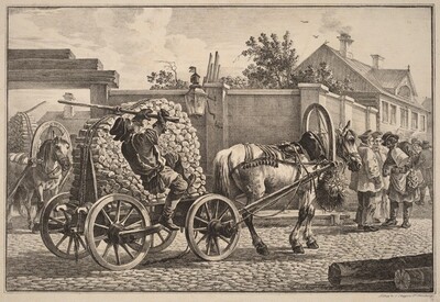 Russian Porter Carrying Wood on a Cart