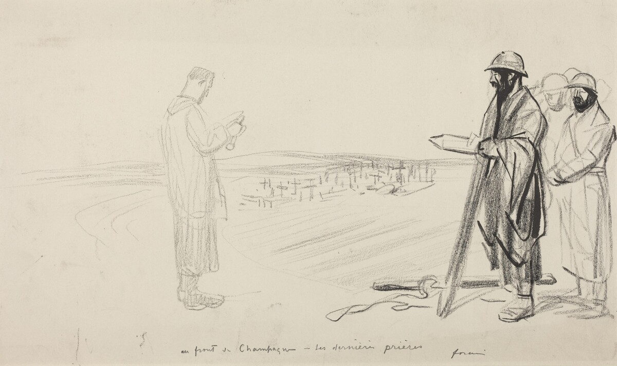 Au front de Champagne - Les dernieres prieres by Jean-Louis Forain