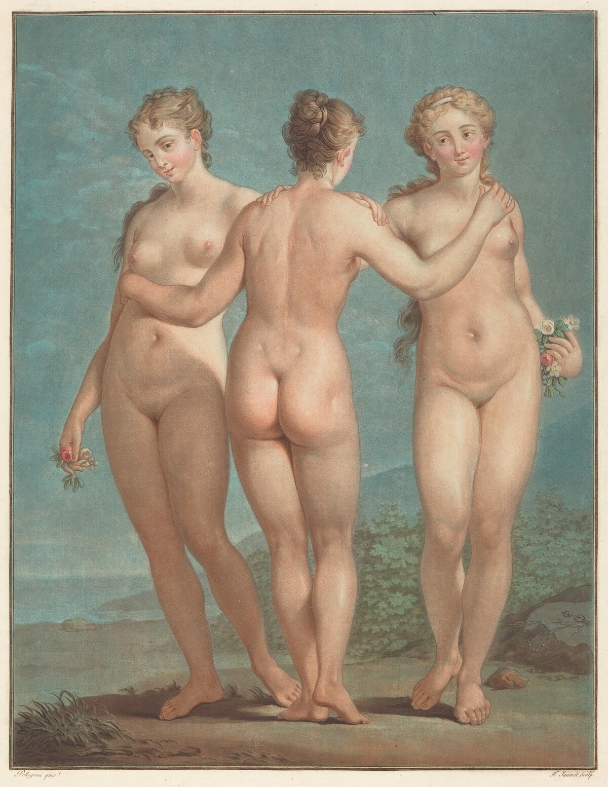 Les trois graces by Jean-François Janinet after Giovanni Antonio Pellegrini