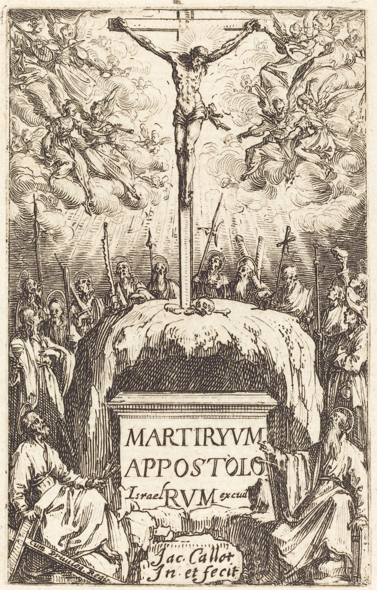 Title Page for "The Martyrdoms of the Apostles" by Jacques Callot