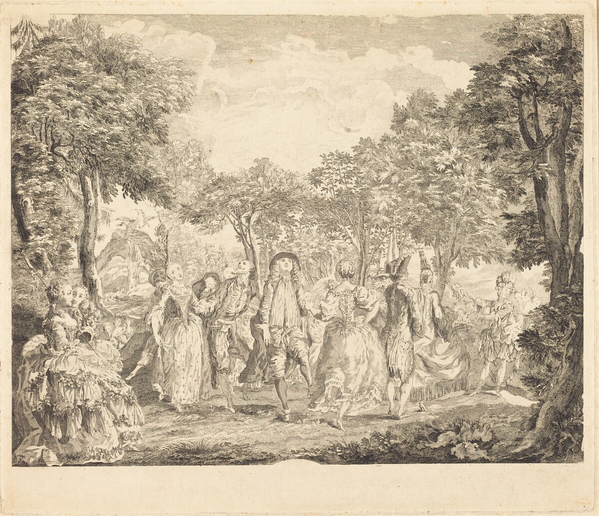 Ballet at the Opera by Pierre-François Basan after Gabriel Jacques de Saint-Aubin