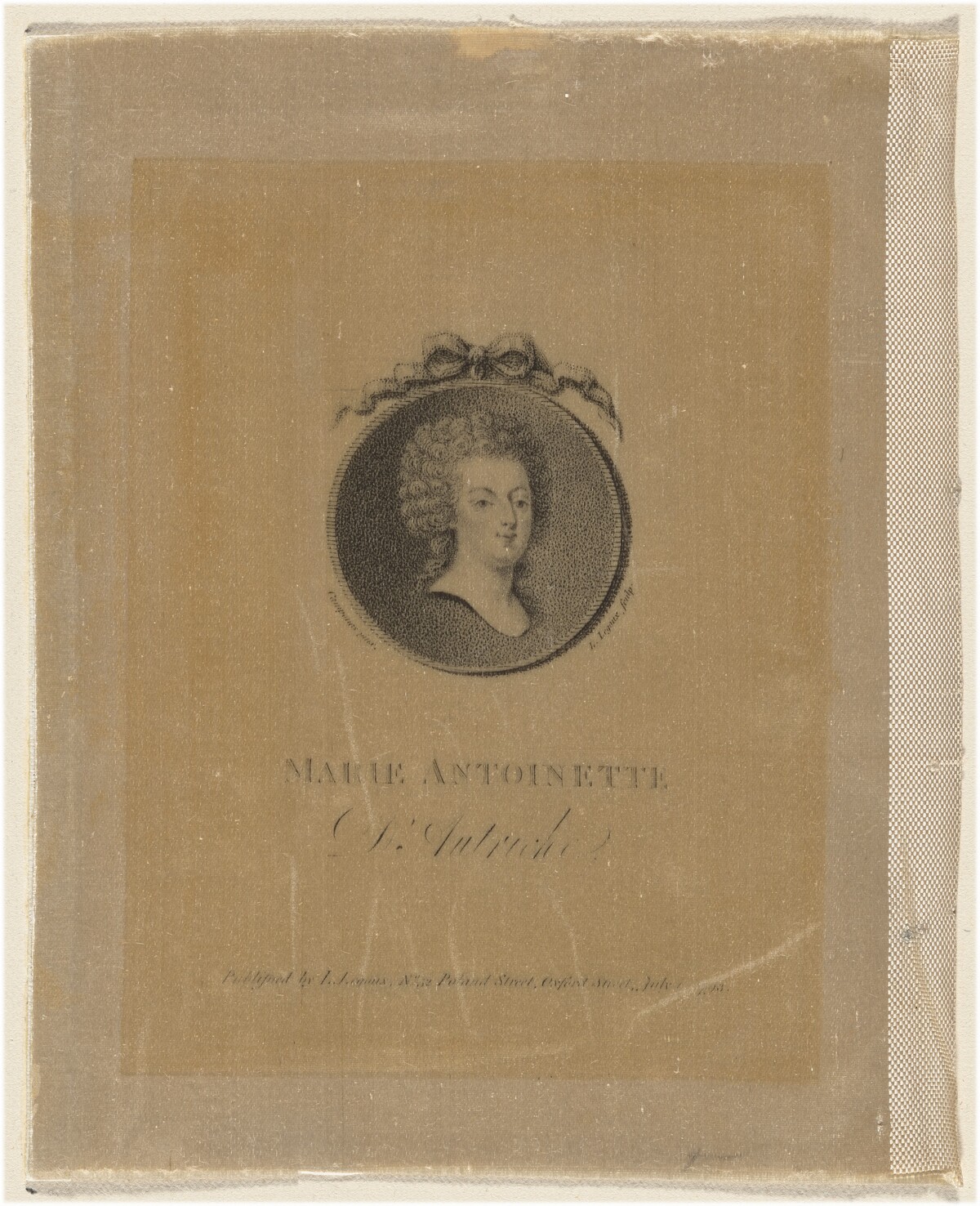 Marie Antoinette d'Autriche (Marie Antoinette of Austria) by Louis Legoux after Ignazio Pio Vittorio Campana?