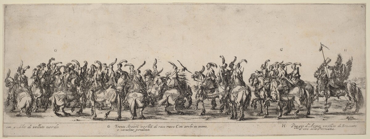 Thirty Archers and Pages by Stefano Della Bella
