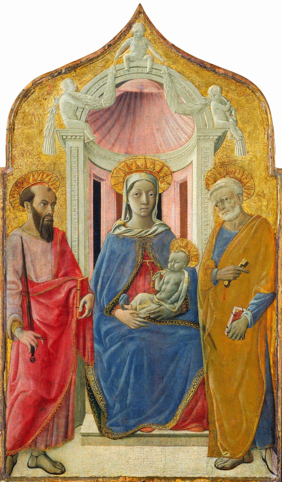 Madonna and Child Enthroned with Saint Peter and Saint Paul by Domenico di Bartolo