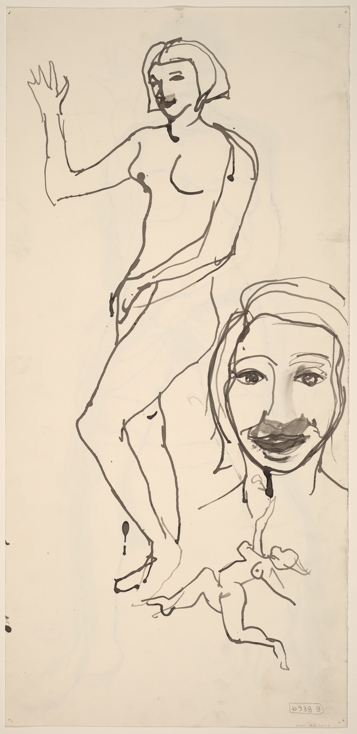 Untitled [studies of a female figure and head] [verso] by Richard Diebenkorn