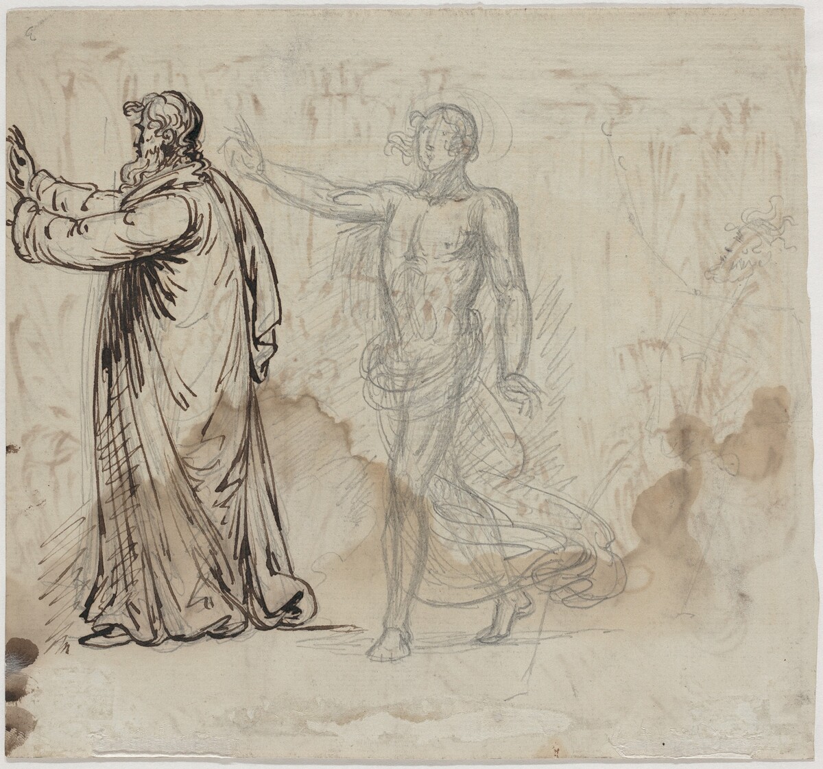 Three Figures [verso] by Mather Brown