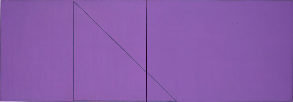 A Triangle within Two Rectangles Violet by Robert Mangold