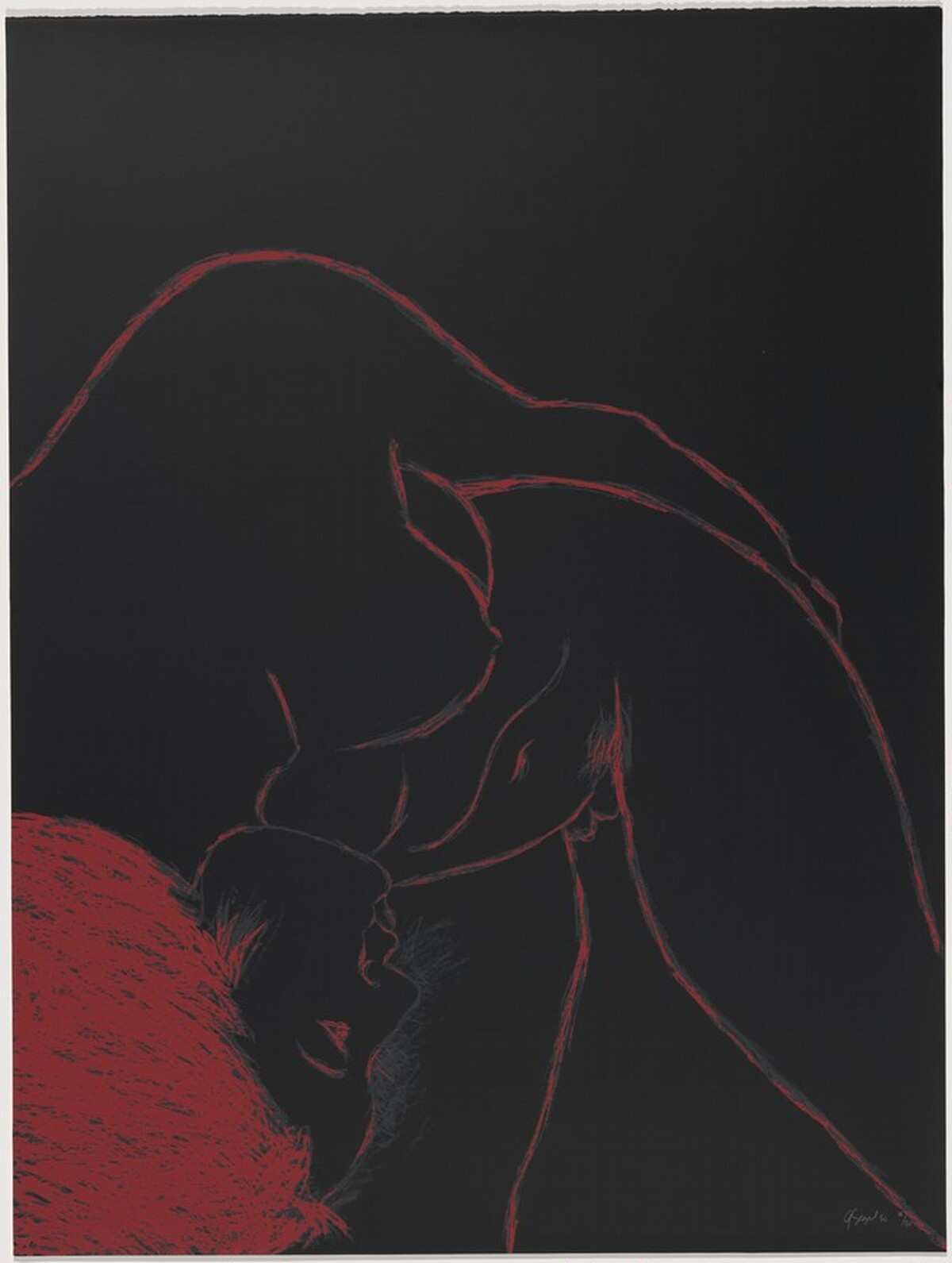 Red Nude on Black Ground by George Segal