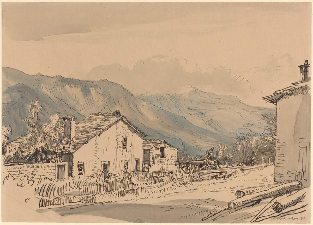 In the Appenines near Bosenlinga by Sir Muirhead Bone